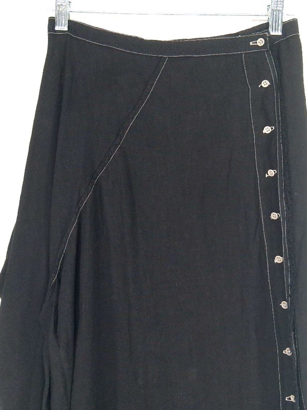 Marc Le Bihan Linen Asymmetric Draped Bustle Maxi Skirt Black Deconstructed 38 M - Picture 2 of 15